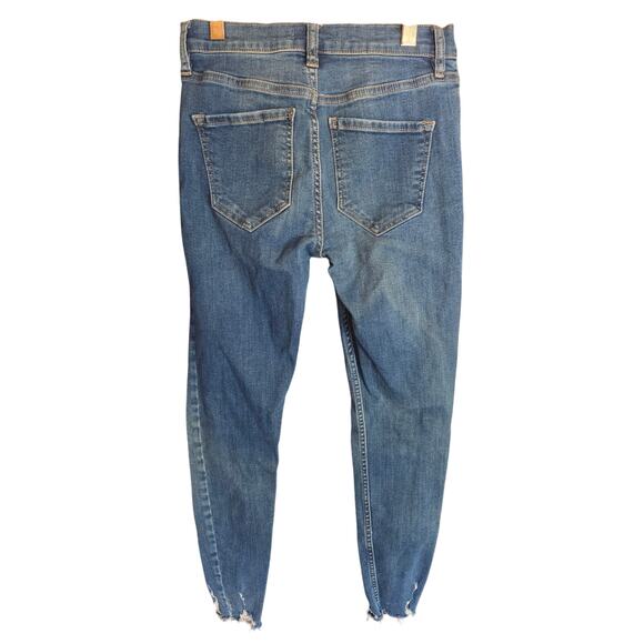 We The Free Free People Jeans 26 Womens Mid Rise Raw Hem Skinny Distressed Boho - Picture 5 of 6